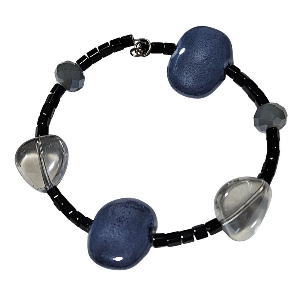 Handcrafted Elegant Glass Ceramic Beaded Stretch Bracelet Fashion Jewelry Women